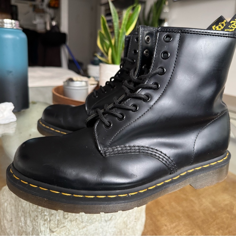 1460 Smooth Leather Lace Up Boots Black Sz 10